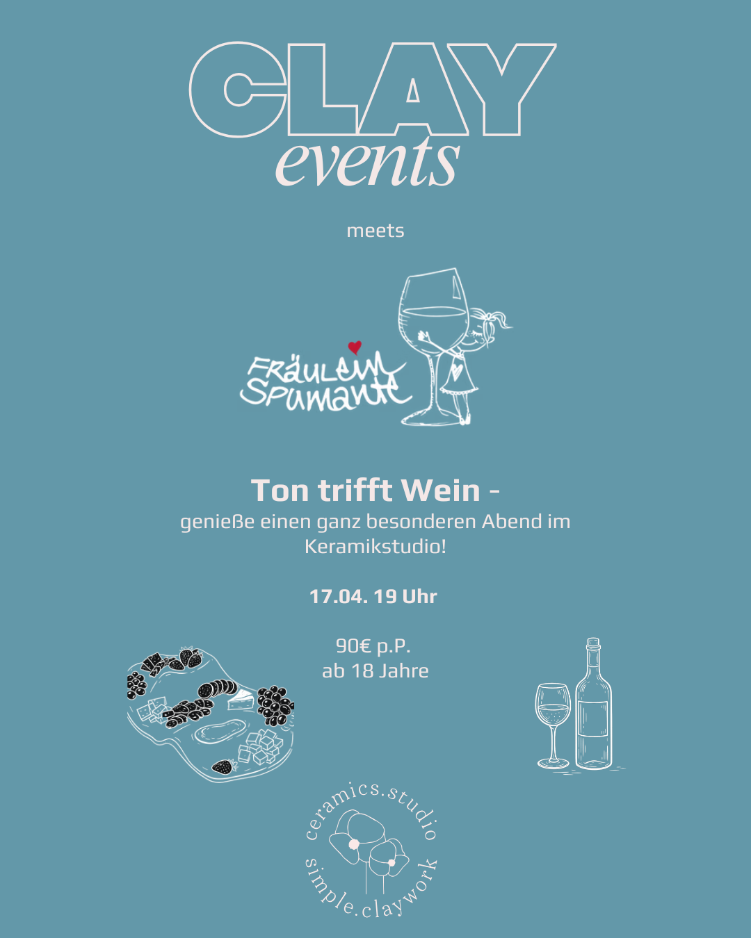 Ton trifft Wein - Clay Event mit Fräulein Spumante 17.04.26 19 Uhr