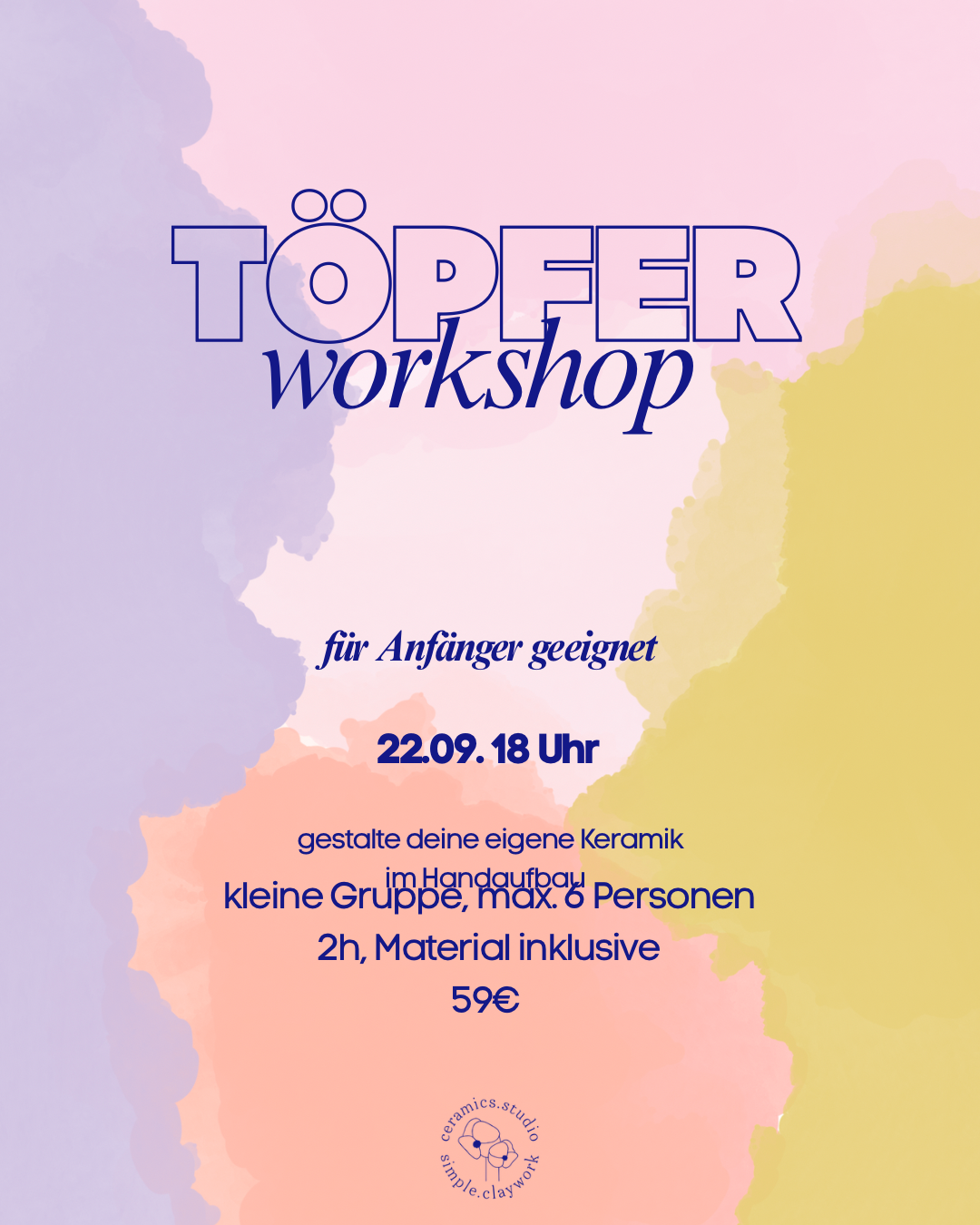 Töpfer Workshop August 22.09.26 18 Uhr